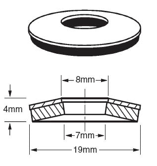Bonded Washer 8mm ID 19mm OD Galvanised Grey | W8MMBGG19