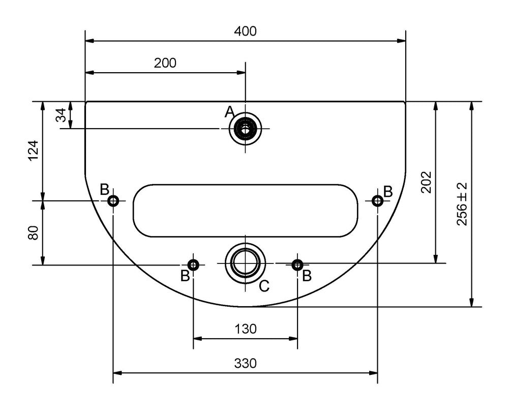 Wallgate Anti-Ligature, Anti-Vandal Solid Surface Basin with Single Out No Tap Holes - White