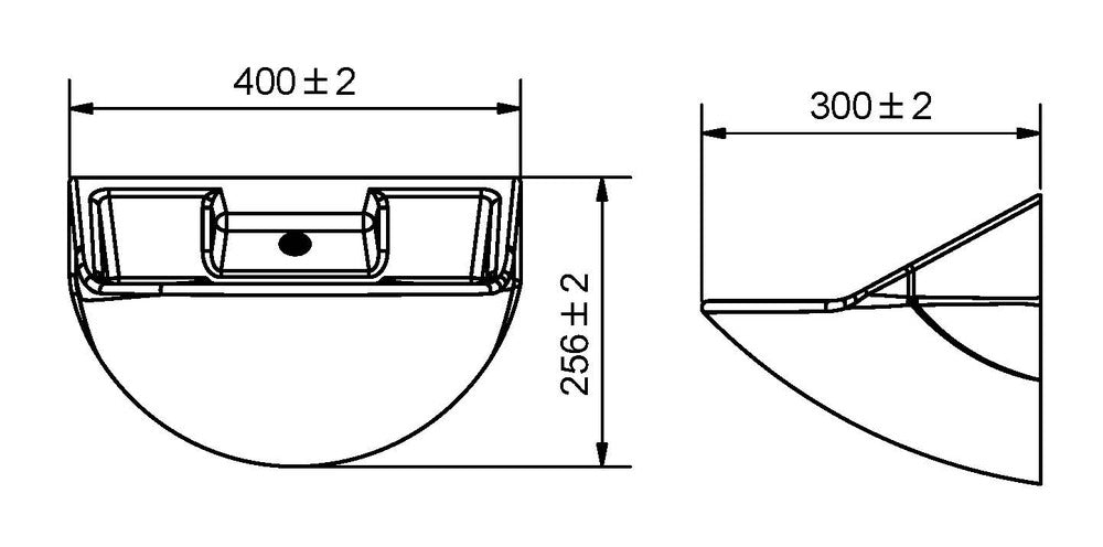 Wallgate Anti-Ligature, Anti-Vandal Solid Surface Basin with Single Out No Tap Holes - White