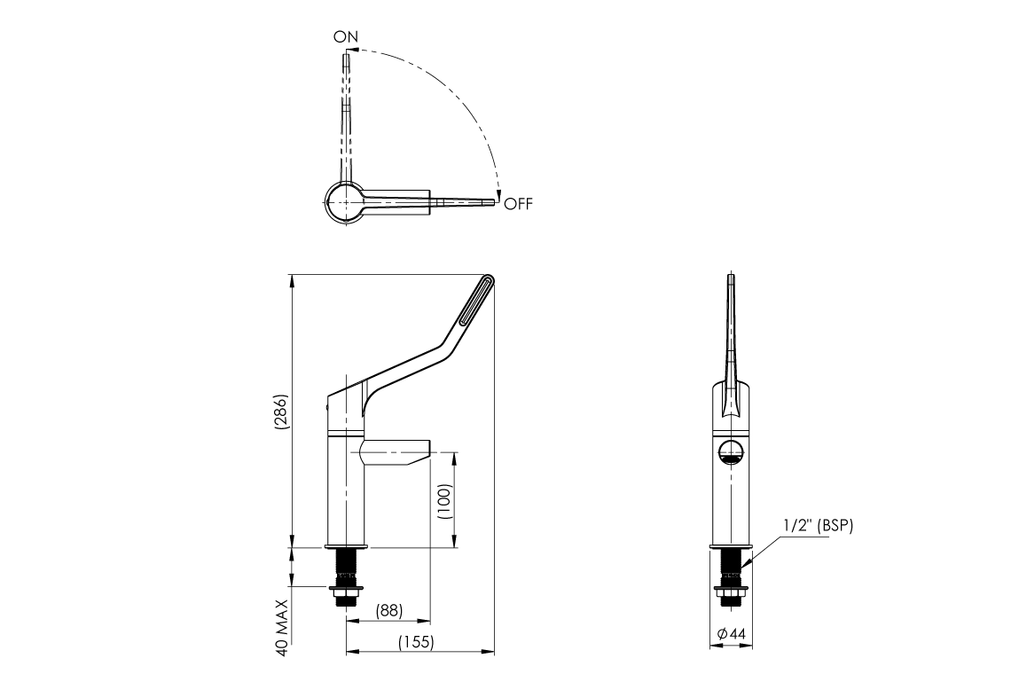 Wellbeing Leva 150mm Pillar Tap