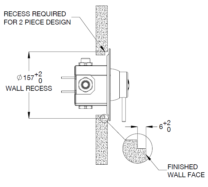 CliniMix® CP-BS Inwall Thermostatic Progressive Shower Mixer - Lever