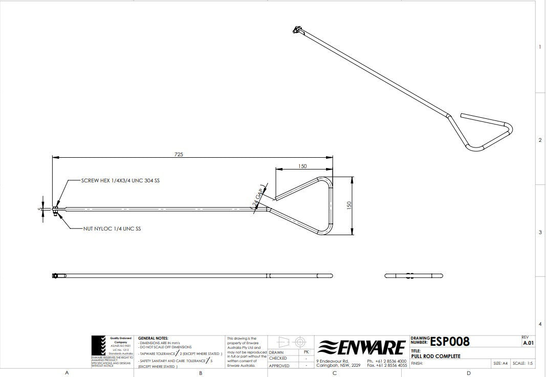 Emergency Shower – Pull Rod – Old Style – EC and ENB Models