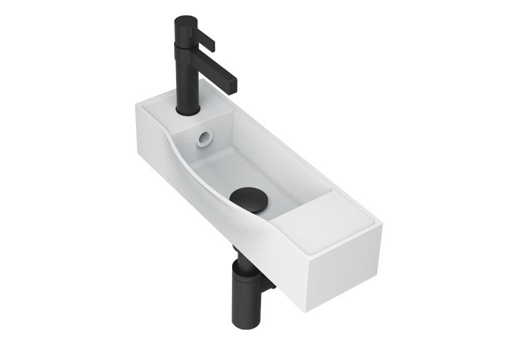 Halo Wall Basin Gloss or Matte White Solid Surface