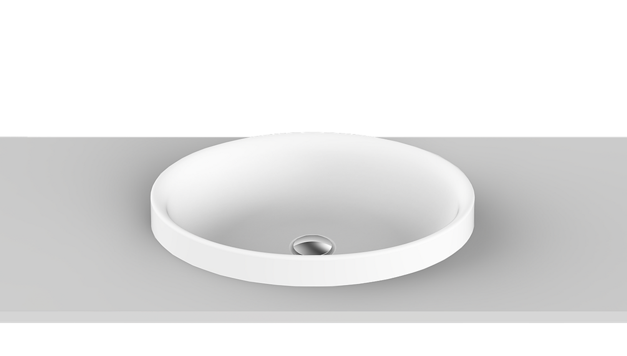 ADP Dignity Solid Surface Semi Inset Basin Matte White