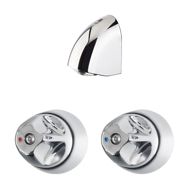 Wall Mounted Lead Free DZR Brass Shower Set w/ Fixed Anti Vandal Showerhead and Control Valves