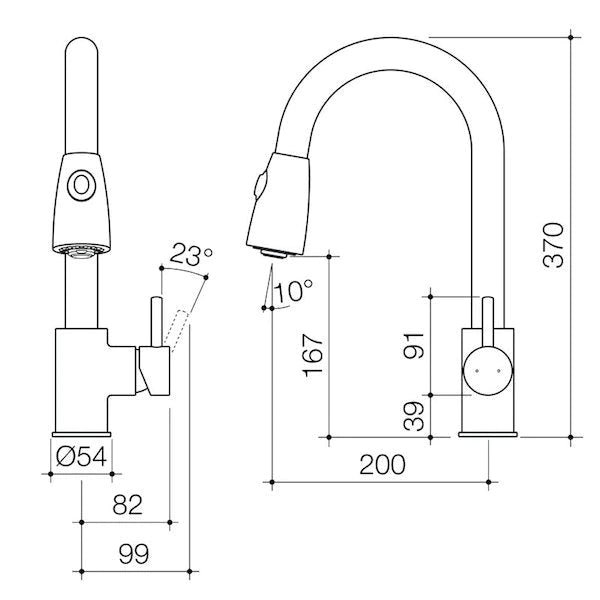 Husk Retractable Dual Spray Sink Mixer - Lead Free
