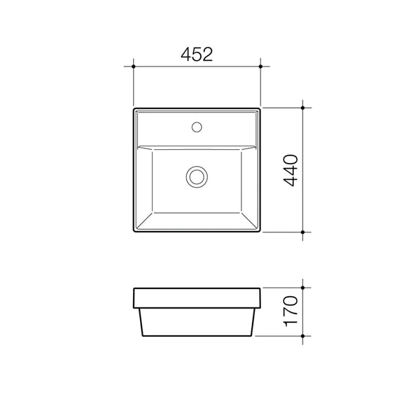 Caroma Teo 2.0 450 Inset Basin