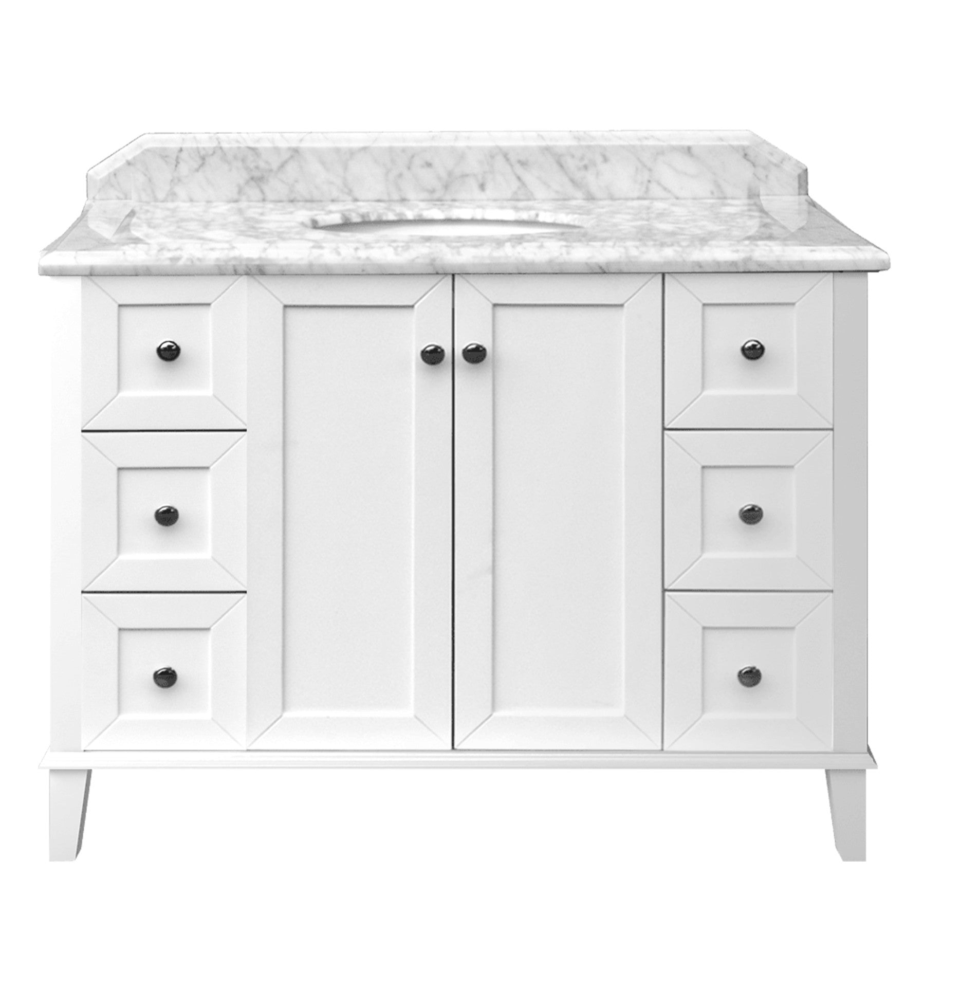 Coventry 120x55  White Vanity With Marble Top & Under Counter Basin - 1TH