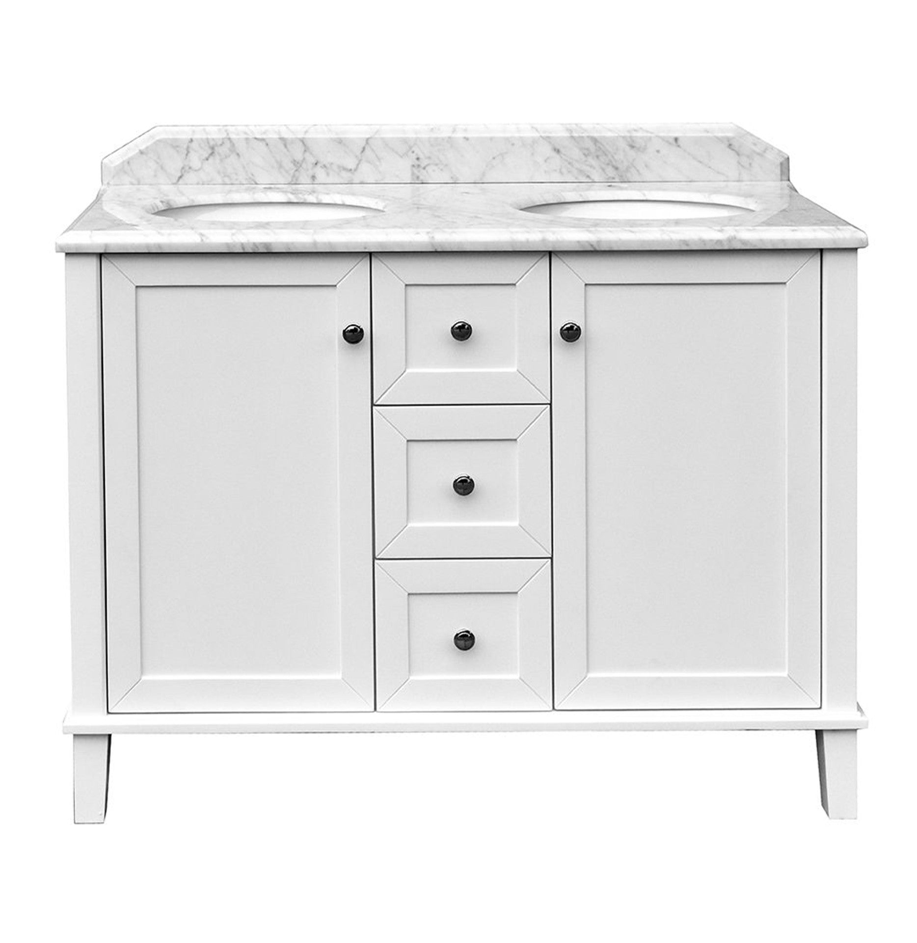 Coventry 120x55 Double White Vanity With Marble Top & Under Counter Basin - 1TH