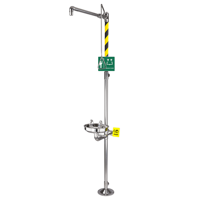Zero Lead Stainless Steel 304 Floor Mounted Combination Safety Shower/Eye wash
