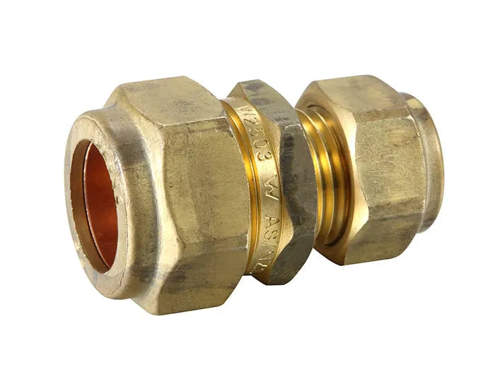 Copper Olive Compression Reducing Union - Brass, 20mm C x 15mm C, Lead Free