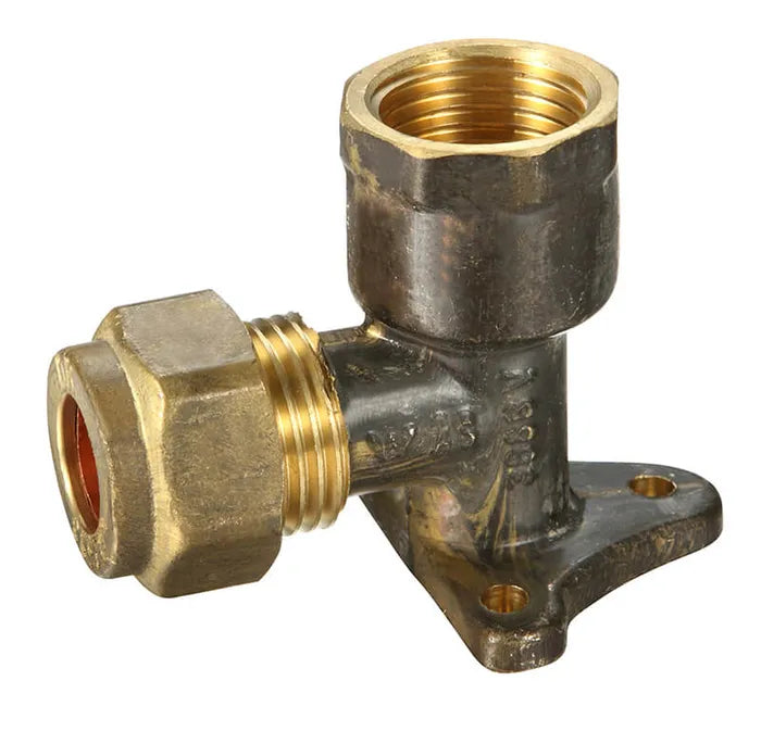 Copper Olive Compression Lugged Female Elbow #15BP - Brass, C x FI, 15mm & 20mm, Lead Free