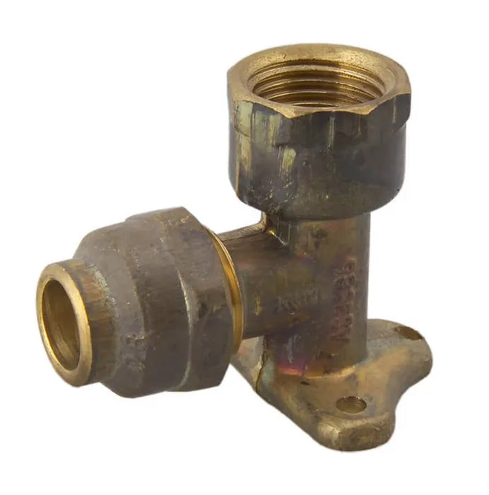Flared Compression Lugged Female Elbow #15BP - Brass, FL x FI, 15mm & 20mm, Lead Free