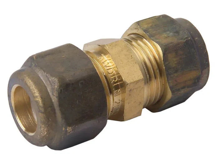 Nylon Olive Compression Union - Brass, C x C, 15mm & 20mm, Lead Free