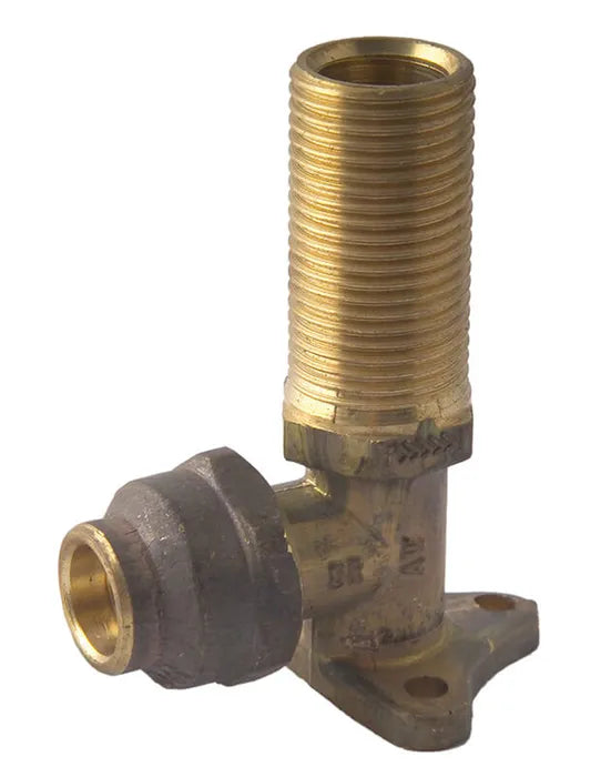 Flared Compression Lugged Male Elbow #19BP - Brass, FL x MI, 15mm & 20mm, Standard & Extended, Lead Free