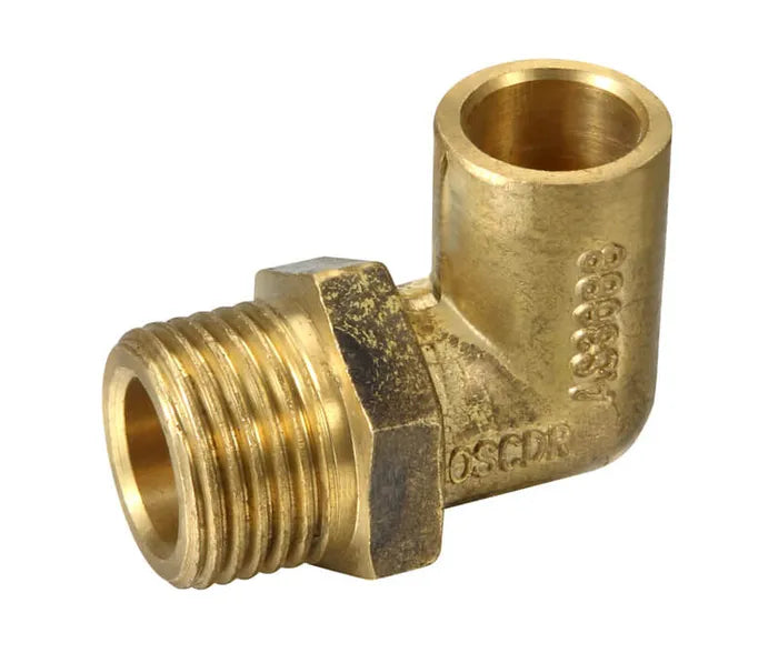 Male Elbow #13 - Brass Capillary, OD x MI, 15mm & 20mm, Lead Free