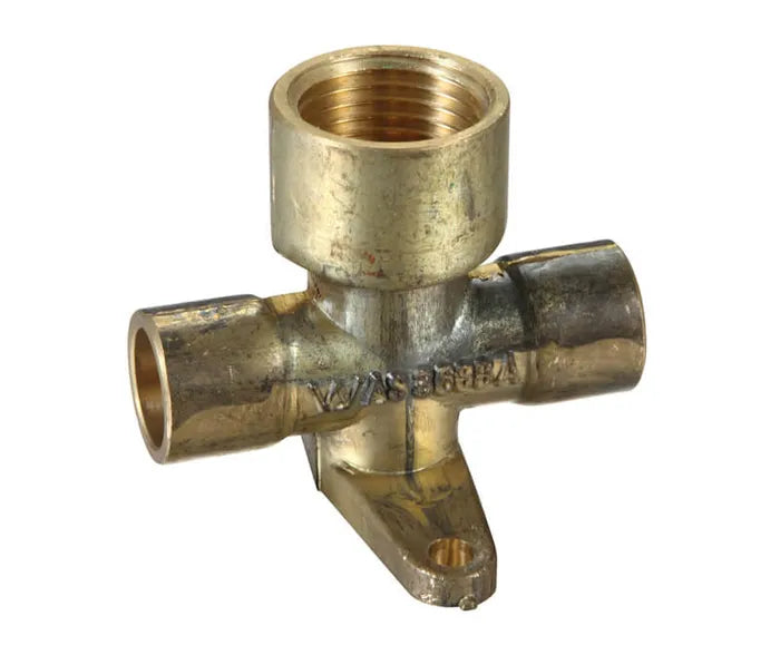 Lugged Tee #30 - Brass Capillary, 15mm OD x 15mm OD x 15mm FI, Lead Free