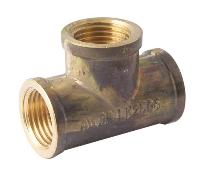 Tee - Brass, 20mm MI x 15mm FI x 15mm MI Centre, Lead Free