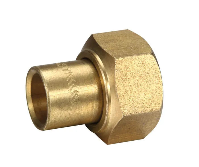 Straight Union Connector #62 - Brass Capillary, OD x FI, 15mm & 20mm, Lead Free