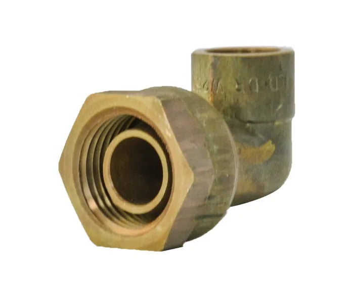 Bent Union Connector #63 - Brass Capillary, OD x FI, 15mm & 20mm, Lead Free