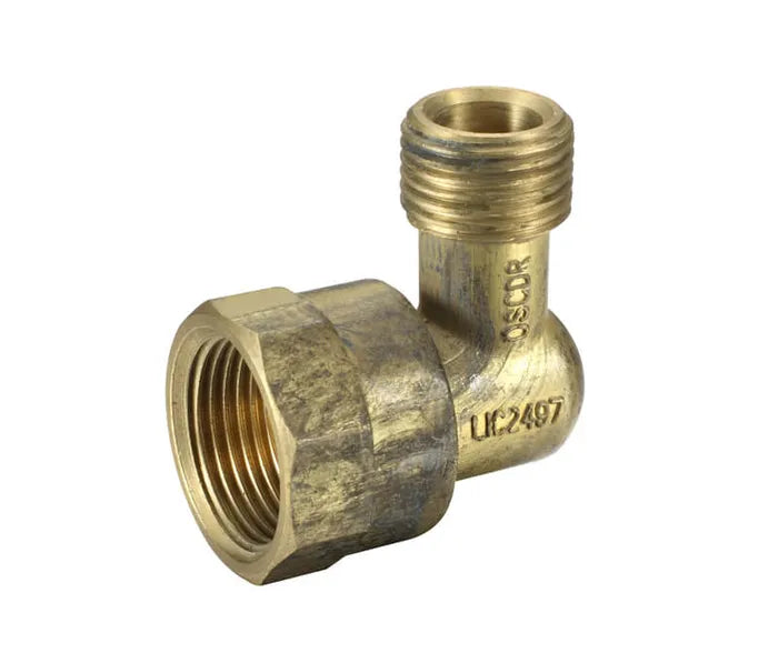 Reducing Male Female Elbow - Brass & Chrome Plated, 15mm MI x 20mm FI, Lead Free