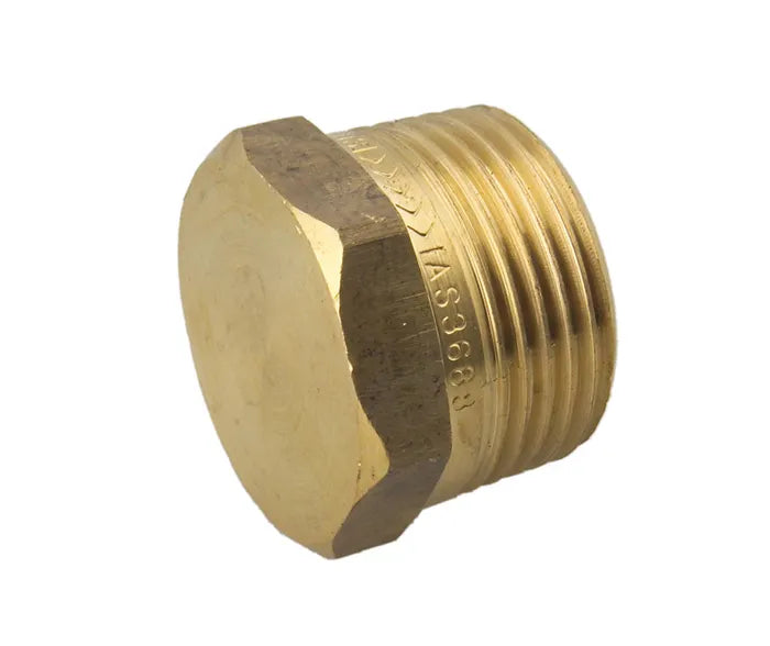 Hexagon Plug - Brass, Screwed MI, 4mm to 100mm, Lead Free