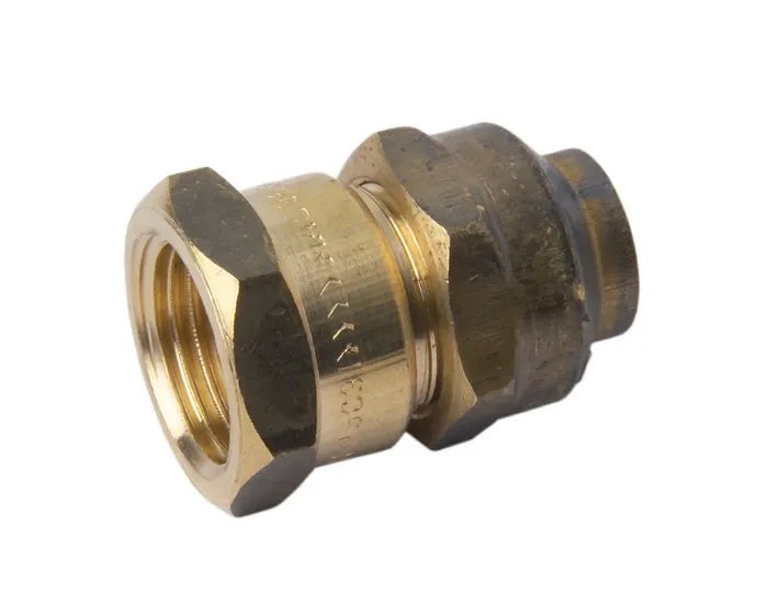 Flared Compression Female Union - Brass, FL x FI, 10mm to 50mm, Lead Free