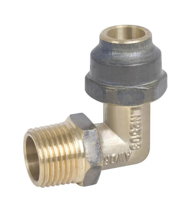 Flared Compression Male Elbow - Brass, FL x MI, 15mm to 50mm, Lead Free