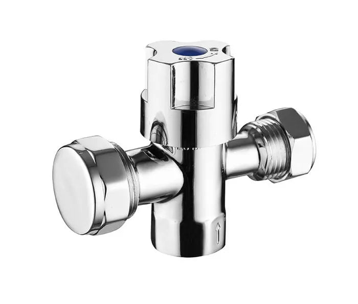 Dual Isolation Stop - Quarter Turn, Ceramic Disc, 15mm x 20mm, Chrome Plated, Lead Free