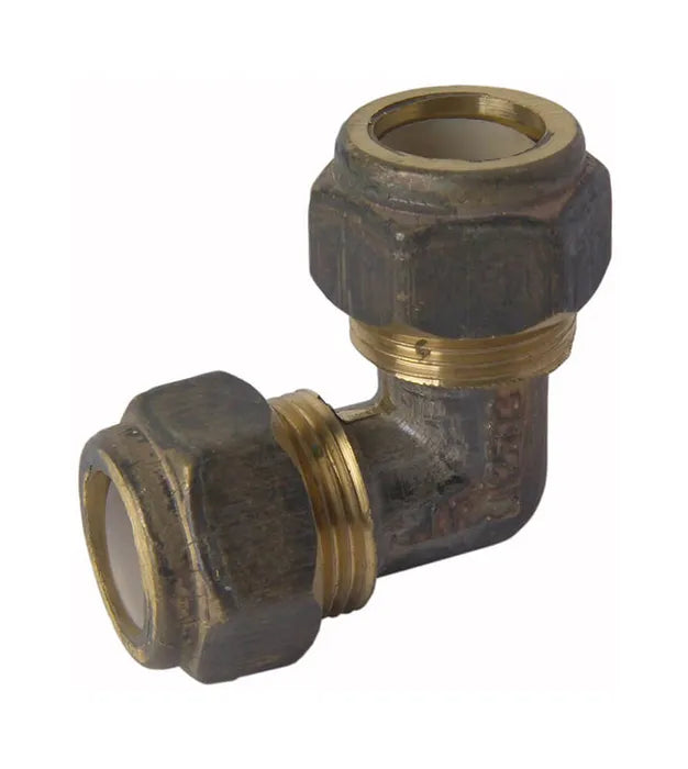 Nylon Olive Compression Reducing Elbow - Brass, 20mm C x 15mm C, Lead Free