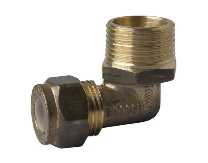 Nylon Olive Compression Reducing Male Elbow - Brass, C x MI, 15 x 20mm & 20 x 15mm, Lead Free