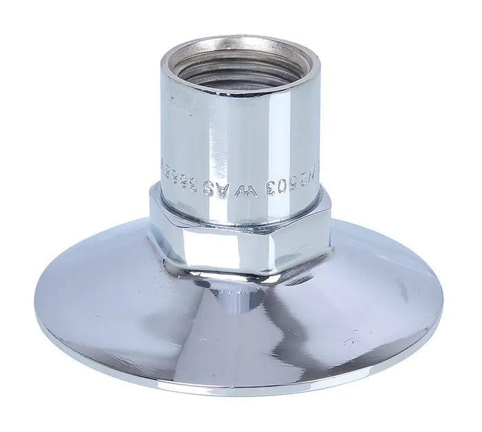 Flanged Bib Extension - Brass & Chrome Plated, 15mm x 40mm to 75mm, Lead Free