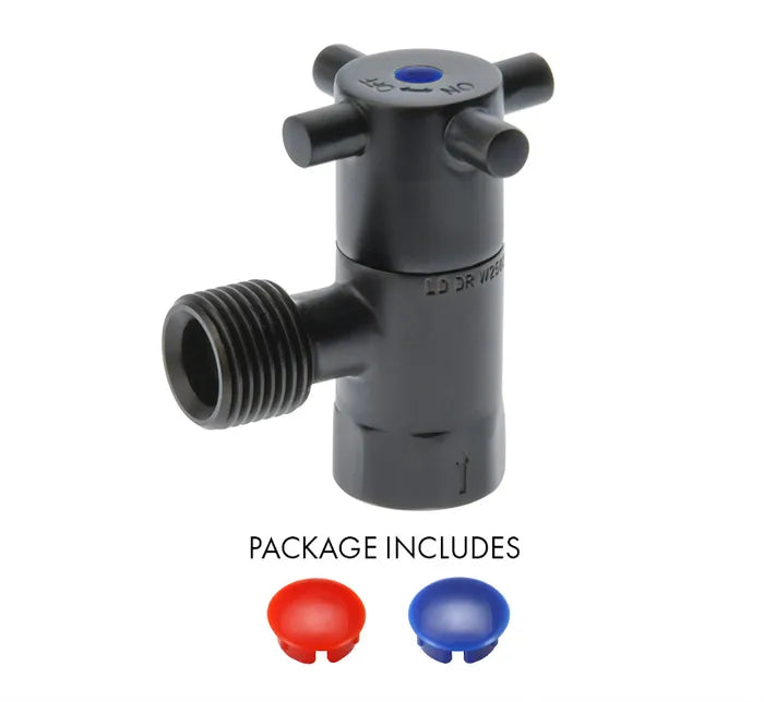 Mini Cistern Stop - Quarter Turn, Ceramic Disc, 15mm, Chrome Plated, Lead Free