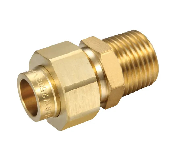 Male Union Connector #69 - Brass Capillary, OD x MI, 15mm to 50mm, Lead Free