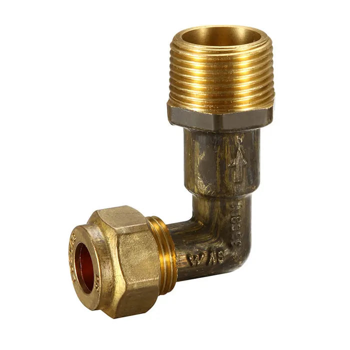Copper Compression Reducing Elbow with Check Valve - Brass, 20mm, Lead Free