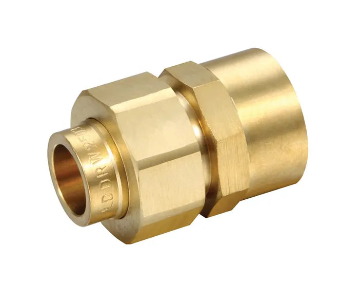 Female Union Connector #69F - Brass Capillary, OD x FI, 15mm to 50mm, Lead Free