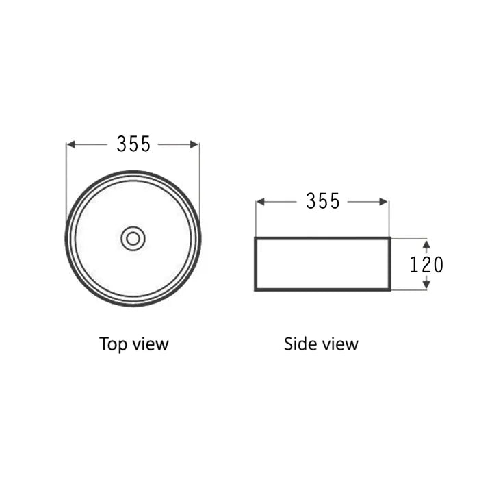 Radius Round Basin 355x355 Matt Pink