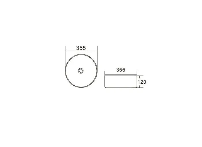 Radius Round Basin 355x355 Matt White