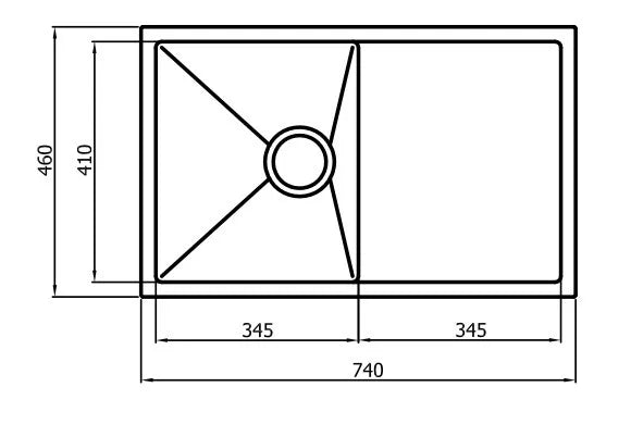 Zue Sink 74s 740x460x220