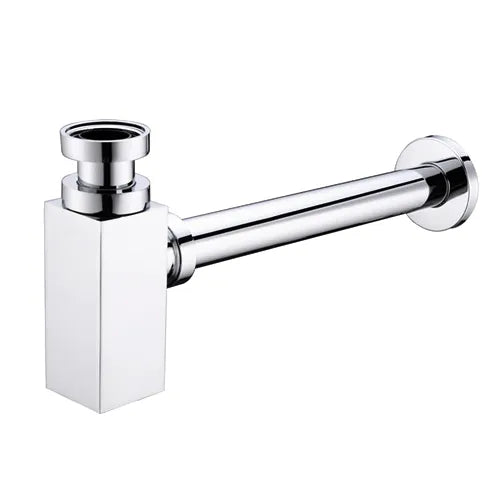 Bottle Trap Square Chrome 32/40MM Waste, 40MM Connection