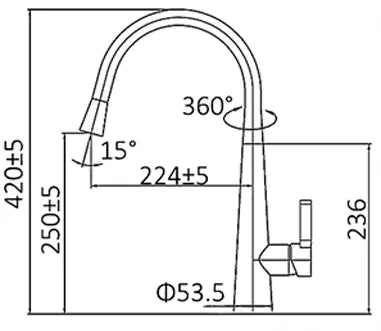 Pull Out Sink Mixer 420 Chrome