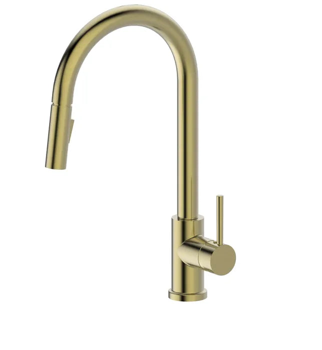 Pull Out Kitchen Mixer Brushed Gold