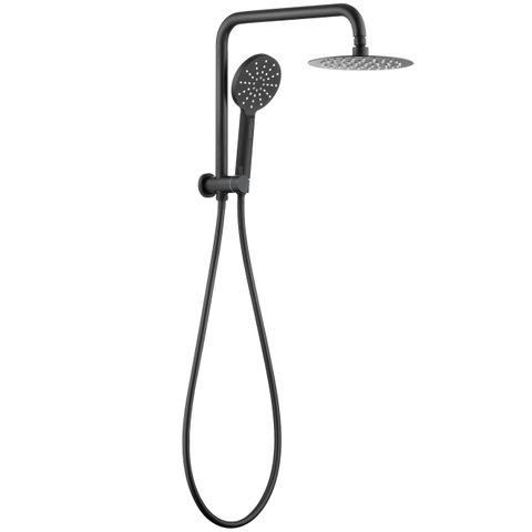 Twin Shower Top Inlet RN Blk