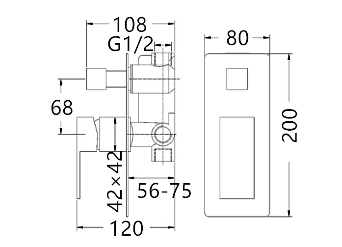 Taran Wall Diverter Mixer CH