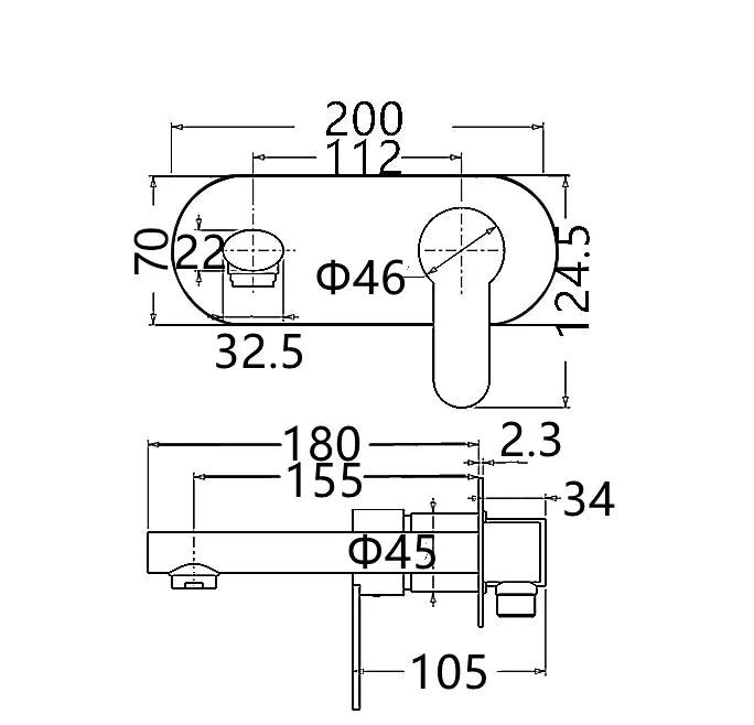 Vogh Wall Basin Mixer CH