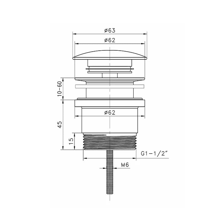 Universal Mushroom Pop up Waste Gun Metal 32MM