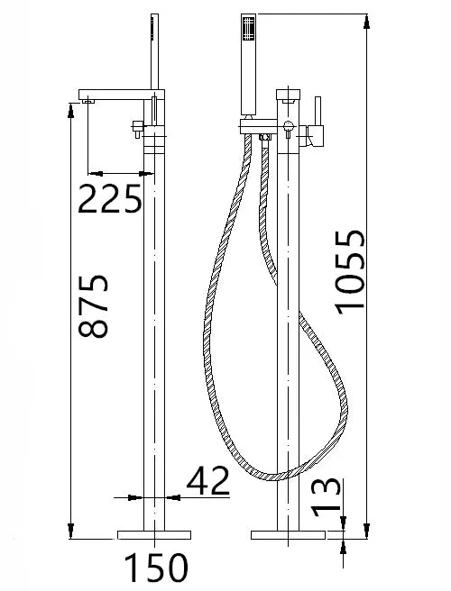 Taran Floor Standing Mixer Chrome