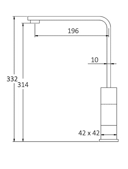 Taran Kitchen Mixer Square Chrome