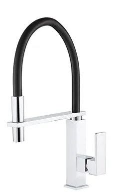 Pull Out Kitchen Mixer Square Chrome and Black