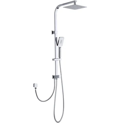 Taran Twin Shower on Rail Bottom Inlet Square Chrome